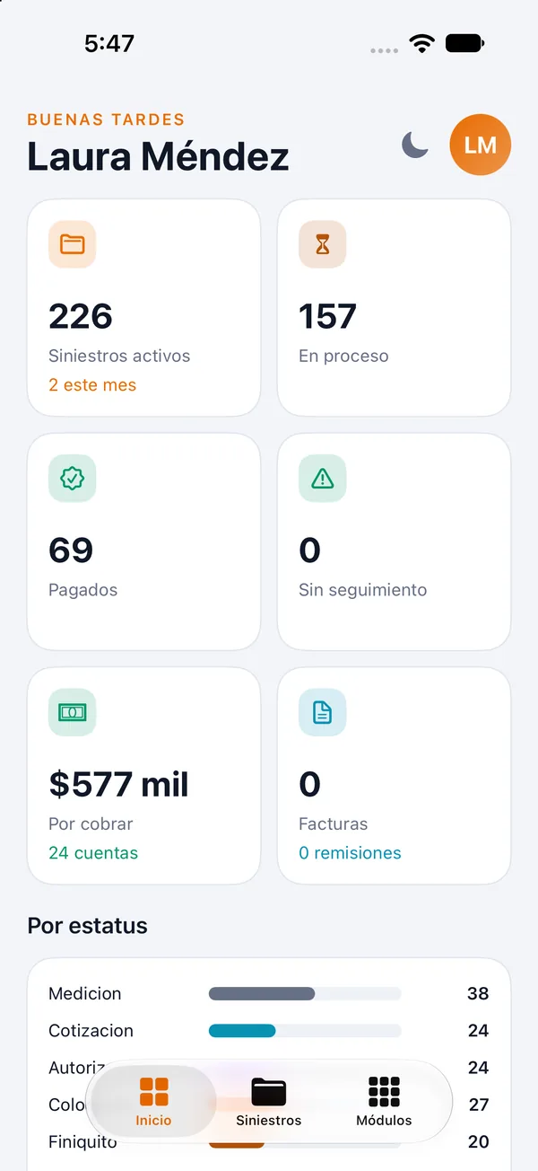 Tablero en iPhone